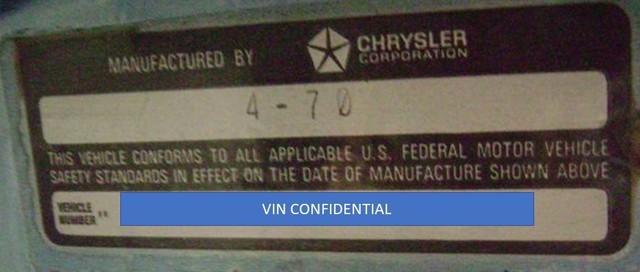 70 Charger Door VIN Decal Research Example