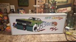 Lighted sign with 70 Charger promo model box design