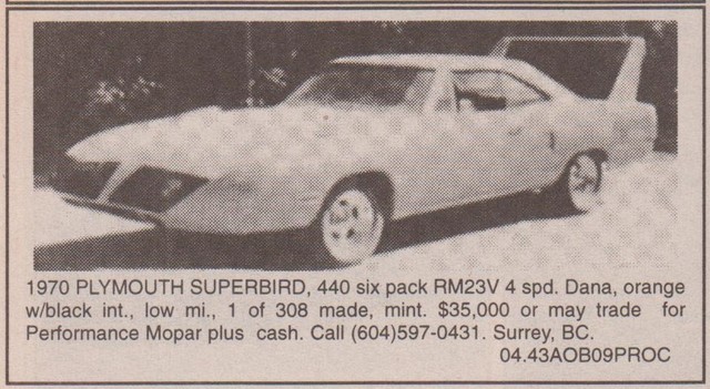 Superbird Canada Auto Trader May 1996 001